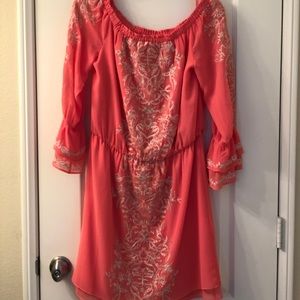 NWT coral off shoulder dress